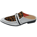 Babuche Masculino Em Couro Social Executivo Branco Onça Dubai Collection Ref: 1002 Branco