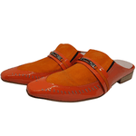 Babuche Masculino Dubai em Couro Social Executivo em Couro - Laranja - Bowie Ref: 1005 Laranja