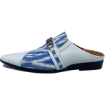 Babuche Masculino Dubai em Couro Social Executivo em Couro - Azul - World Ref: 1007 Azul