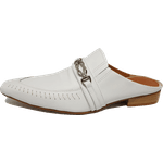 Babuche Masculino Em Couro Social Executivo Branco Book Dubai Collection Ref: 1013 Branco