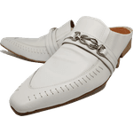 Babuche Masculino Em Couro Social Executivo Branco Book Dubai Collection Ref: 1013 Branco
