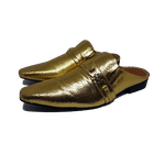 Babuche Masculino Italiano Em Couro Social Executivo Dourado Andres Ref: 1014 Dourado Dourado