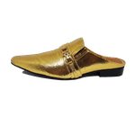 Babuche Masculino Italiano Em Couro Social Executivo Dourado Andres Ref: 1014 Dourado Dourado