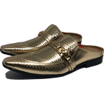 Babuche Masculino Italiano Em Couro Social Executivo Dourado Speciale Ref: 1016 Dourado