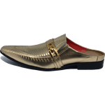 Babuche Masculino Italiano Em Couro Social Executivo Dourado Speciale Ref: 1016 Dourado