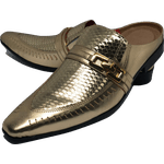 Babuche Masculino Italiano Em Couro Social Executivo Dourado Speciale Ref: 1016 Dourado