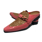 Babuche Masculino Italiano em Couro Social Executivo Azimut Rosa Ref: 1017 Rosa
