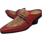 Babuche Masculino Dubai em Couro Social Executivo em Couro - Vermelho - Zero Ref: 1018 Outlet