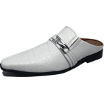Babuche Masculino Em Couro Social Executivo Branco Vianna Dubai Collection Ref: 1022 Branco