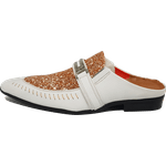 Babuche Masculino Em Couro Social Executivo Branco Memento Dubai Collection Ref: 1023 Branco