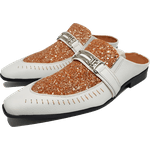 Babuche Masculino Em Couro Social Executivo Branco Memento Dubai Collection Ref: 1023 Branco