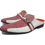 Babuche Masculino Dubai em Couro Social Executivo em Couro - Vermelho - Sidney Ref: 1026 Vermelho