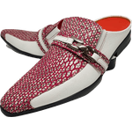 Babuche Masculino Dubai em Couro Social Executivo em Couro - Vermelho - Sidney Ref: 1026 Vermelho