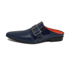 Babuche Masculino Dubai em Couro Social Executivo em Couro - Azul - Wilde Ref: 1027 Azul