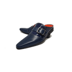 Babuche Masculino Dubai em Couro Social Executivo em Couro - Azul - Wilde Ref: 1027 Azul