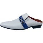 Babuche Masculino Em Couro Social Executivo Branco Maori Dubai Collection Ref: 1028 Branco