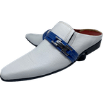 Babuche Masculino Em Couro Social Executivo Branco Maori Dubai Collection Ref: 1028 Branco