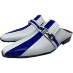 Babuche Masculino Dubai em Couro Social Executivo em Couro - Believe- Wilde Ref: 1029 Azul