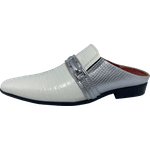 Babuche Masculino Em Couro Social Executivo Branco Peace Dubai Collection Ref: 1030 Branco