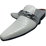Babuche Masculino Em Couro Social Executivo Branco Peace Dubai Collection Ref: 1030 Branco