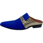 Babuche Masculino Dubai em Couro Social Executivo em Couro - Azul - Parfum Ref: 1033 Outlet