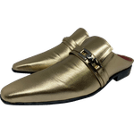 Babuche Masculino Italiano Em Couro Social Executivo Dourado Glory Ref: 1035 Dourado