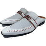 Babuche Masculino Em Couro Social Executivo Branco Poptical Dubai Collection Ref: 1037 Branco