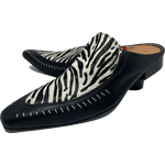Babuche Masculino Italiano em Couro Social Executivo em Couro - Preto - Zebra Ref: 1038 Preto