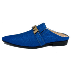 Babuche Masculino Dubai em Couro Social Executivo em Couro - Azul - Schwarcz Ref: 1042 Azul