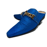 Babuche Masculino Dubai em Couro Social Executivo em Couro - Azul - Schwarcz Ref: 1042 Azul