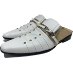 Babuche Masculino Em Couro Social Executivo Branco Golden Dubai Collection Ref: 1045 Branco