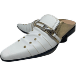 Babuche Masculino Em Couro Social Executivo Branco Golden Dubai Collection Ref: 1045 Branco