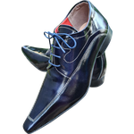 Sapato Masculino Italiano em Couro Social Executivo Kierkegaard Ref: 1067 Azul Azul