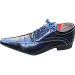 Sapato Masculino Italiano em Couro Social Executivo Kierkegaard Ref: 1067 Azul Azul