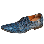 Sapato Masculino Italiano Em Couro Azul Bezos Ref: 1089 Azul