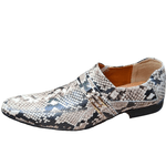 Sapato Masculino Italiano Em Couro Cobra Queen Naja Ref: 1094 Bege