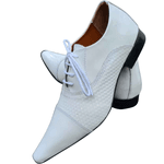 Sapato Masculino Italiano Em Couro Branco Tricot Ref: 1105 Branco
