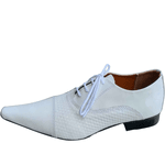 Sapato Masculino Italiano Em Couro Branco Tricot Ref: 1105 Branco