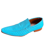 Sapato Masculino Italiano Em Couro Azul Miles Ref: 1117 Azul