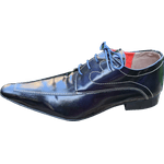 Sapato Masculino Italiano em Couro Social Executivo Stylist Ref: 1167 Azul Azul