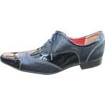 Sapato Masculino Italiano em Couro Social Executivo Preto Line Bico Fino Ref: 1173 Preto