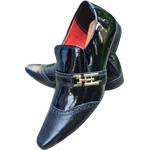 Sapato Masculino Italiano em Couro Social Executivo Preto Agent Bico Fino Ref: 1176 Preto
