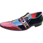 Sapato Masculino Italiano em Couro Social Executivo - Vermelho - Cobra Ref: 1181 Vermelho