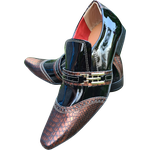 Sapato Masculino Italiano em Couro Cobre Cobra Ref: 1183 Laranja Laranja