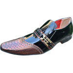 Sapato Masculino Italiano em Couro Cobre Cobra Ref: 1183 Laranja Laranja