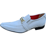 Sapato Italiano Masculino Em Couro Social Executivo Branco Italian Collection Ref: 1185 Branco