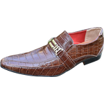 Sapato Masculino Em Couro Social Executivo Marrom Brown Italian Collection Ref: 1187 Marrom