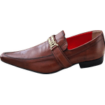 Sapato Masculino Em Couro Social Executivo Marrom Cheval Italian Collection Ref: 1194 Marrom