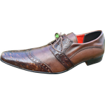 Sapato Masculino Em Couro Social Executivo Marrom Dots Italian Collection Ref: 1197 Marrom