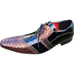 Sapato Masculino Italiano em Couro Cobre Cobra Ref: 1198 Laranja